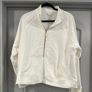 Crown & Ivy Cream Zip-Up Jacket